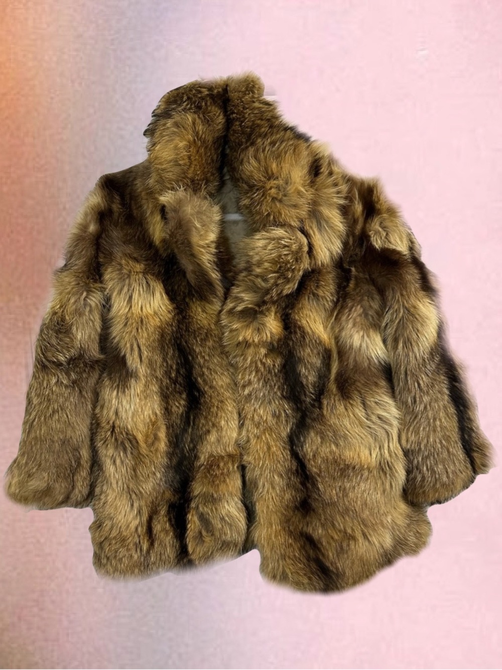 Vintage Genuine Fur Jacket – Rich Honey, Coffee, and Ebony Tones